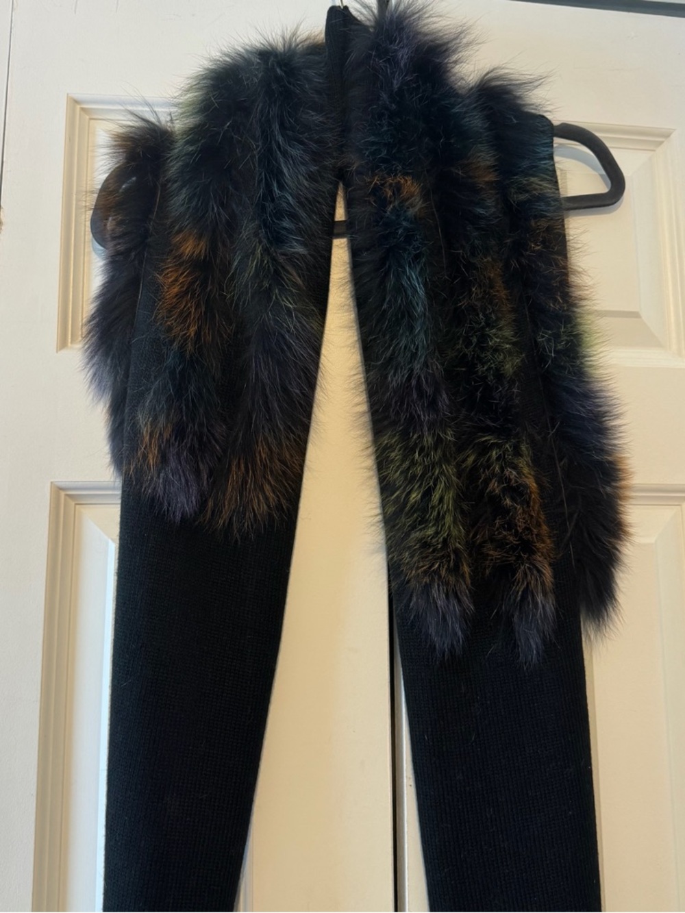 Dana Stein color block Fox Fur Scarf
